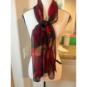 Sheer Multicolor Chiffon Scarf